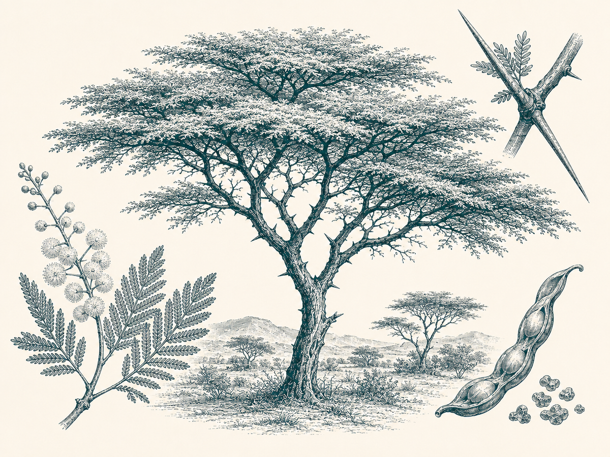 Acacia fiber from the Acacia senegal tree
